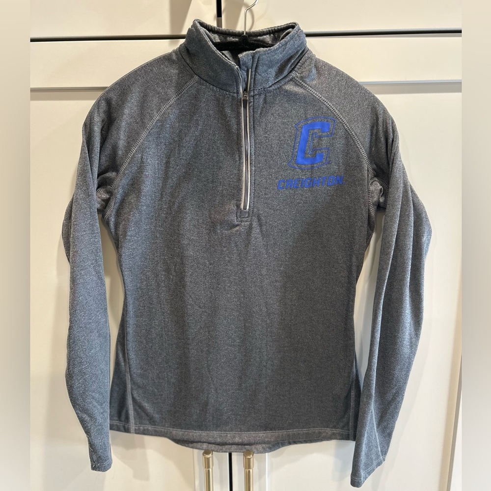 Small Quarter.-Zip Creighton Swearshirt Gray